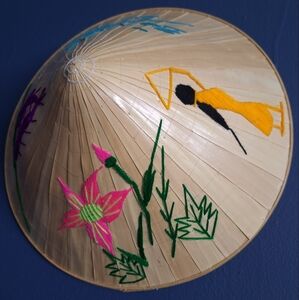 Handcrafted Vietnamese Hat with Embroidered Design